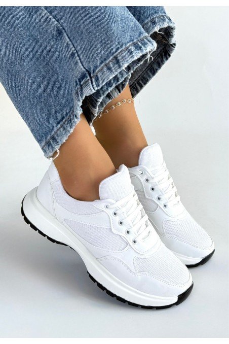 Slar Beyaz Cilt Bağcıklı Spor Ayakkabı