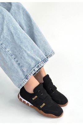 Tunga Siyah Süet Cırt Cırtlı Spor Ayakkabı