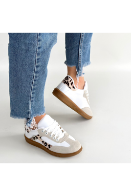 Mier Bej Cilt Bağcıklı Spor Ayakkabı