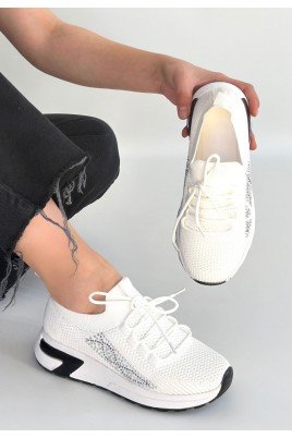 Belan Bej Triko Bağcıklı Spor Ayakkabı