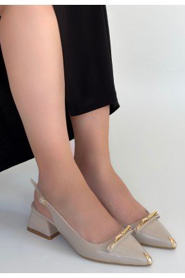 Ricy Siyah Rugan Topuklu Ayakkabı