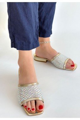 Ortu Gold Cilt İşlemeli Terlik