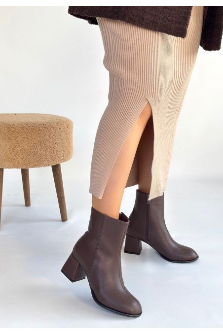 Tendy Bej Cilt Topuklu Bot