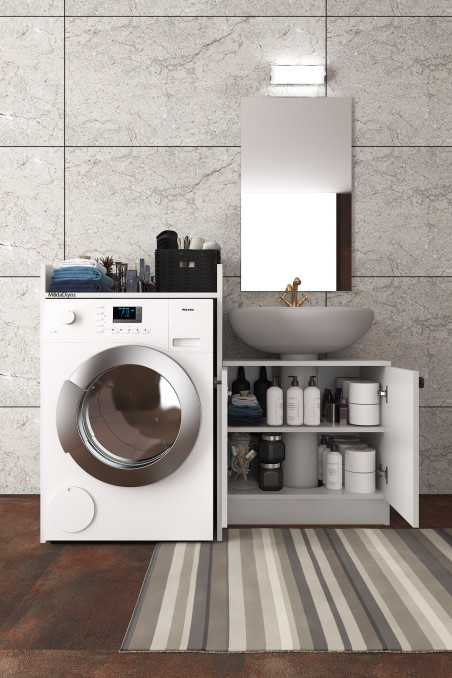Modelisa Lavabo Altı Dolap, Banyo Çamaşır Makinesi Dolabı - Mdf