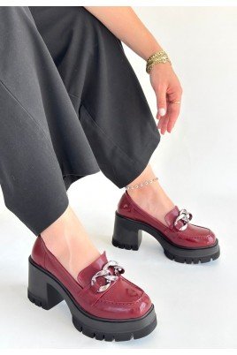 Winar Siyah Cilt Doldu Topuk Ayakkabı