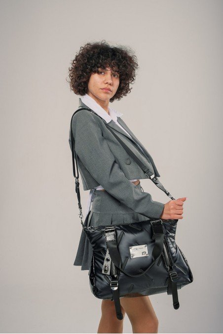 Tiven Gri Cilt Omuz Ve Kol Çantası