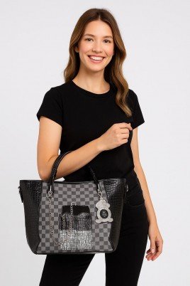 Avaj Siyah Cilt Omuz Çantası