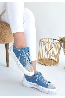 Enber Mavi Kot Bağcıklı Spor Ayakkabı