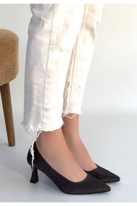 Mırta Acı Kahve Cilt Topuklu Ayakkabı