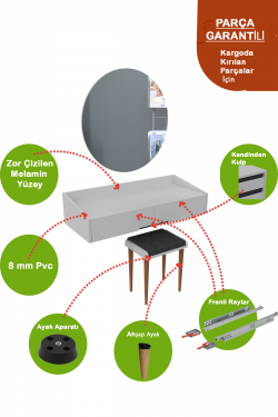 Duvara Monteli Modern Şık Makyaj Masası