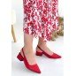 Morji Kırmızı Cilt Topuklu Ayakkabı