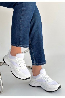 Slar Beyaz Cilt Spor Ayakkabı