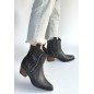 Matin Siyah Cilt Topuklu Bot