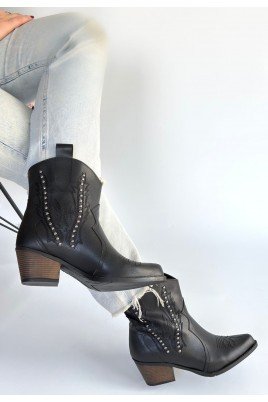 Matin Siyah Cilt Topuklu Bot