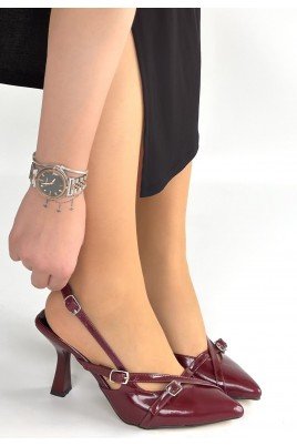 Tetti Bordo Rugan Topuklu Ayakkabı