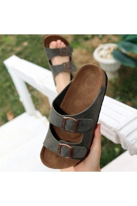 Kadın Terlik Yeşil Nubuk Günlük Yazlık Rahat