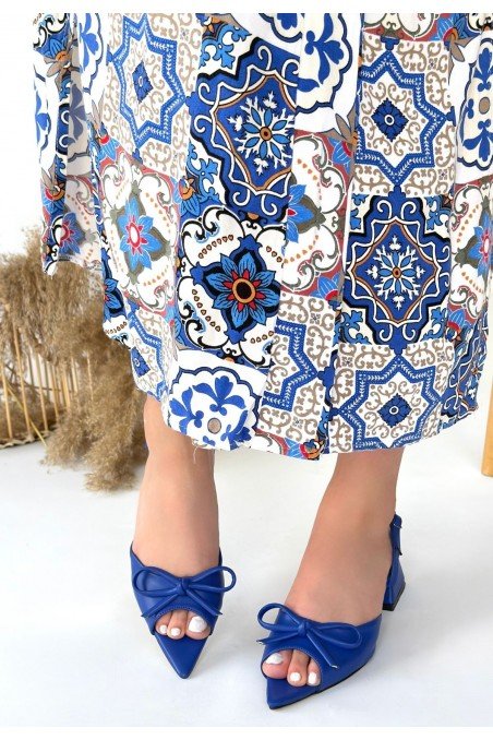 Lotta Mavi Cilt Topuklu Ayakkabı