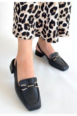 Joone Siyah Cilt Topuklu Ayakkabı