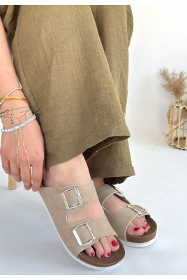 Kadın Terlik Ten Nubuk Günlük Yazlık Rahat