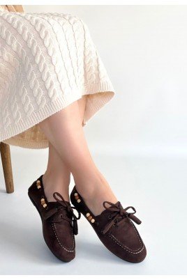 Kadın Babet Ayakkabı Süet Rahat Düz Taban Günlük