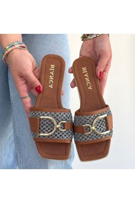 Kadın Terlik Taba Cilt Günlük Yazlık Rahat