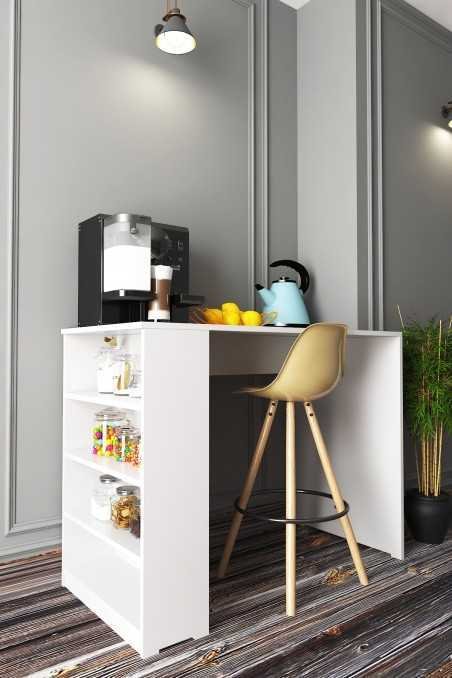 Mutfak Adası ve Kahve Köşesi Çok Amaçlı Mutfak Masası (MDF)