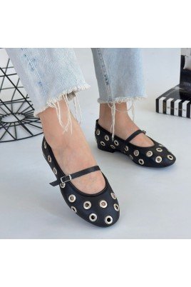 Tinta Siyah Cilt Babet Ayakkabı