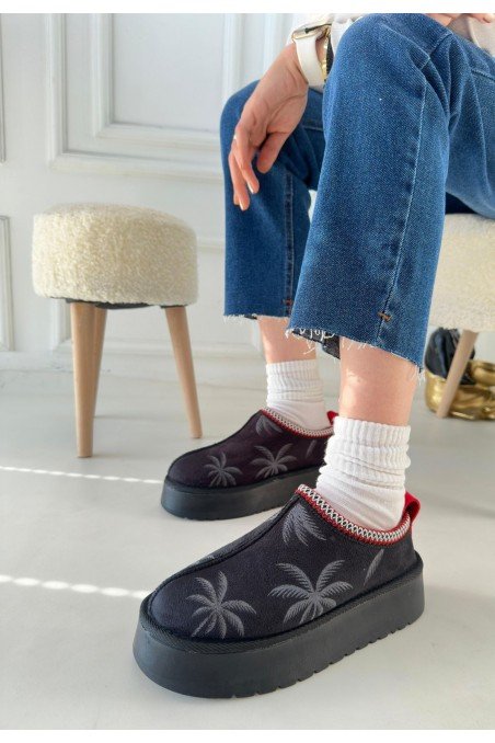 Kadın Bot Siyah Süet Kısa Bot Rahat Taban Günlük Kullanım