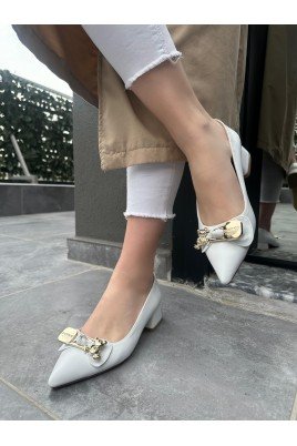 Jies Beyaz Topuklu Ayakkabı