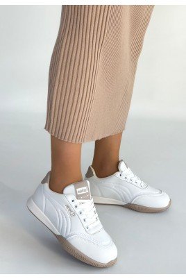 Kadın Sneaker Beyaz Cilt Bağcıklı Günlük Spor Ayakkabı