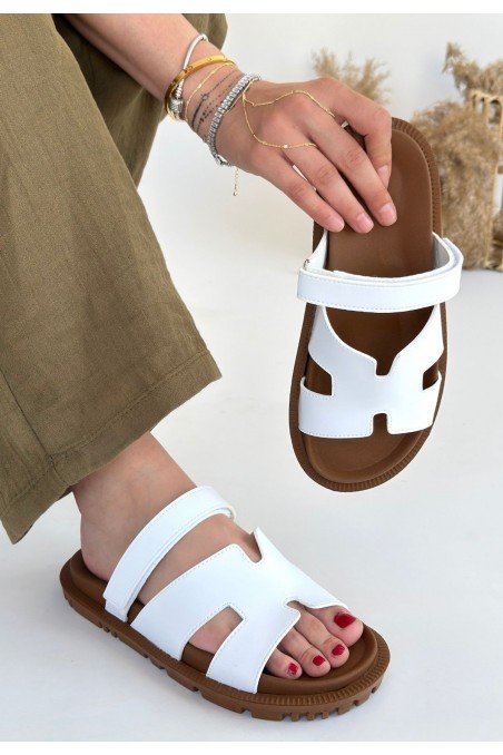 Kooni Beyaz Cilt Terlik