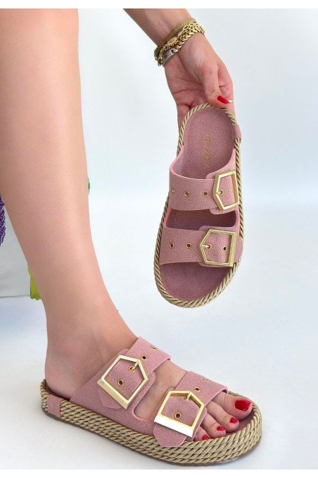 Kadın Terlik Pudra Nubuk Günlük Yazlık Rahat