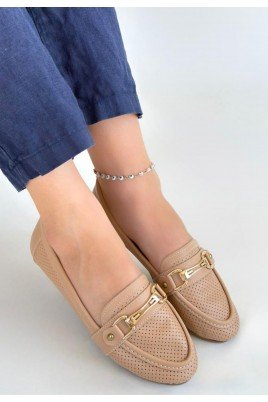 Kadın Babet Ayakkabı Nude Cilt Rahat Düz Taban Günlük