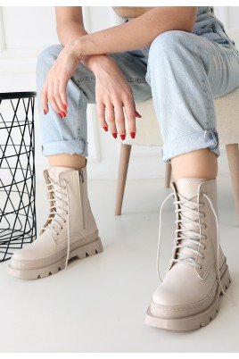 Orge Bej Cilt Bağcıklı Bot