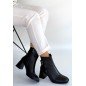 Kanda Siyah Cilt Topuklu Bot