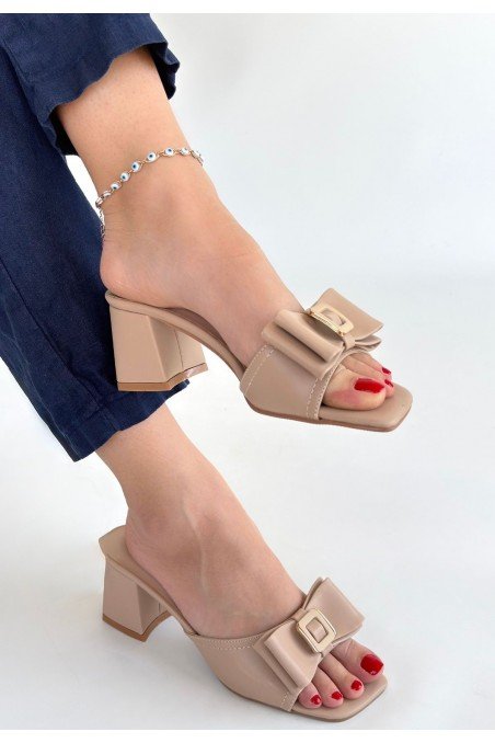 Pier Nude Cilt Topuklu Terlik