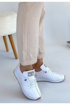 Kadın Sneaker Beyaz Cilt Bağcıklı Günlük Spor Ayakkabı
