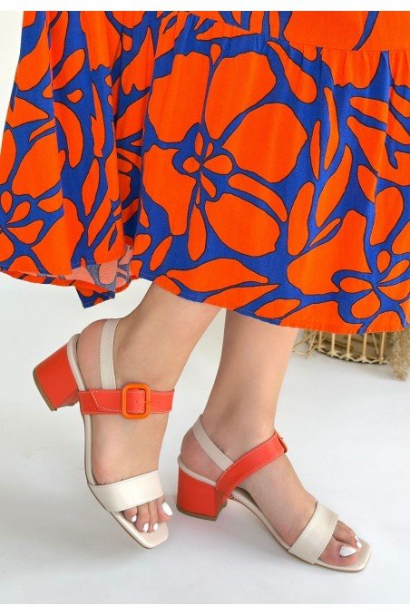 Kadın Topuklu Ayakkabı Bej Cilt Ofis & Günlük Şık