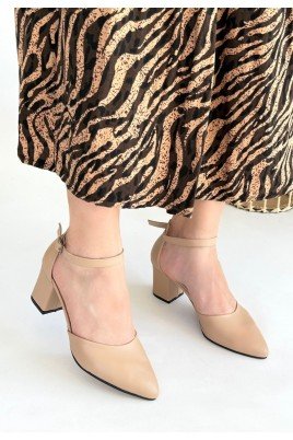 Kadın Topuklu Ayakkabı Nude Cilt Ofis & Günlük Şık