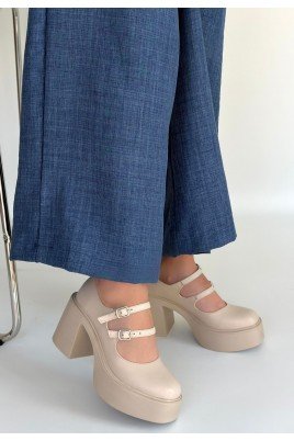 Jarlo Bej Cilt Dolgu Topuk Ayakkabı