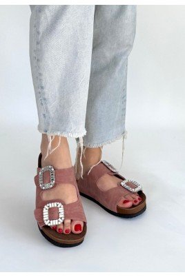 Kadın Terlik Pudra Nubuk Günlük Yazlık Rahat