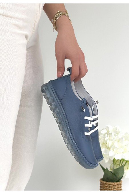 Kadın Sneaker Ten Deri Bağcıklı Günlük Spor Ayakkabı