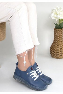 Kadın Sneaker Ten Deri Bağcıklı Günlük Spor Ayakkabı