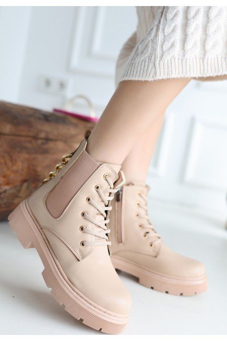Kadın Bağcıklı Bot Nude Cilt Postal Tarz Günlük & Kışlık
