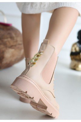 Kadın Bağcıklı Bot Nude Cilt Postal Tarz Günlük & Kışlık