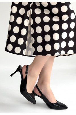 Uster Siyah Rugan Topuklu Ayakkabı