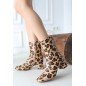 Birta Leopar Cilt Streç Topuklu Bot