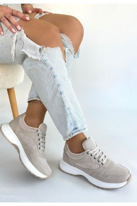 Slar Bej Cilt Bağcıklı Spor Ayakkabı