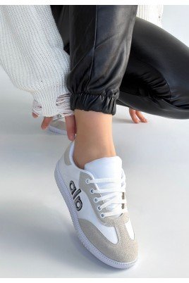 Kadın Sneaker Beyaz Cilt Bağcıklı Günlük Spor Ayakkabı