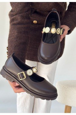 Okira Kahverengi Cilt Oxford Ayakkabı